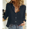 Stilvolle Atmungsaktive Bluse Mit Knopfverschluss