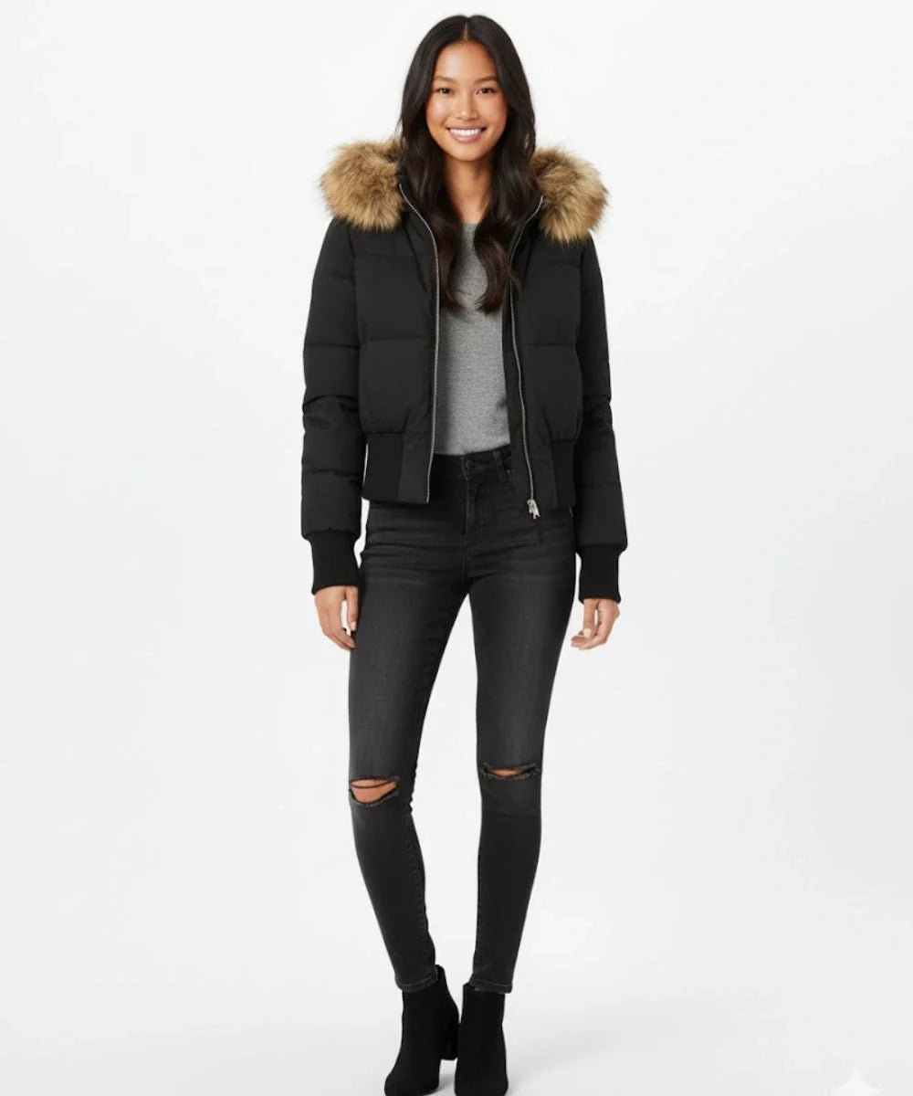 Damen Gesteppt Winterjacke mit Warm & Abnehmbarer Kapuze | Zeitlos