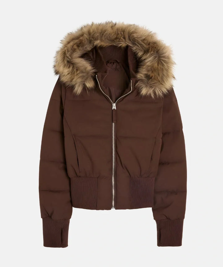 Damen Gesteppt Winterjacke mit Warm & Abnehmbarer Kapuze | Zeitlos