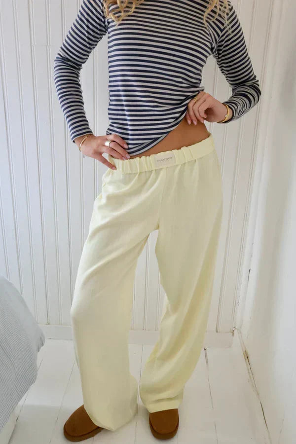 Loose fit Gestreift Elastisch Taille Hose