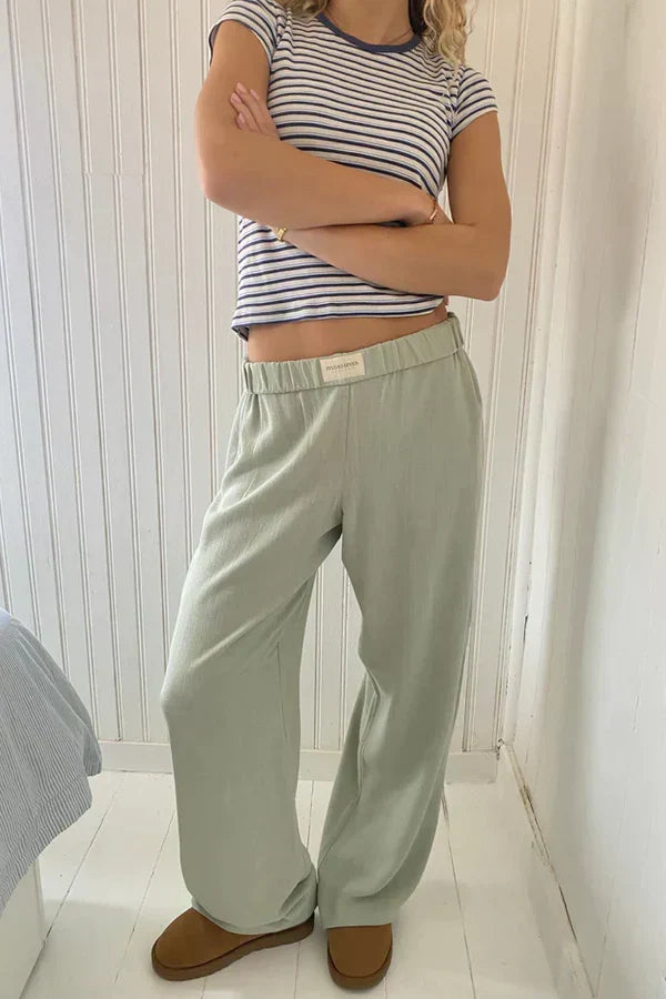 Loose fit Gestreift Elastisch Taille Hose