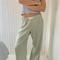 Loose fit Gestreift Elastisch Taille Hose
