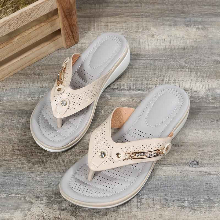 Elegante Orthopädische Zehensandalen mit Schmuckdetails