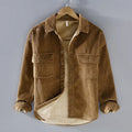 Herren warme Cordjacke mit Knopfleiste