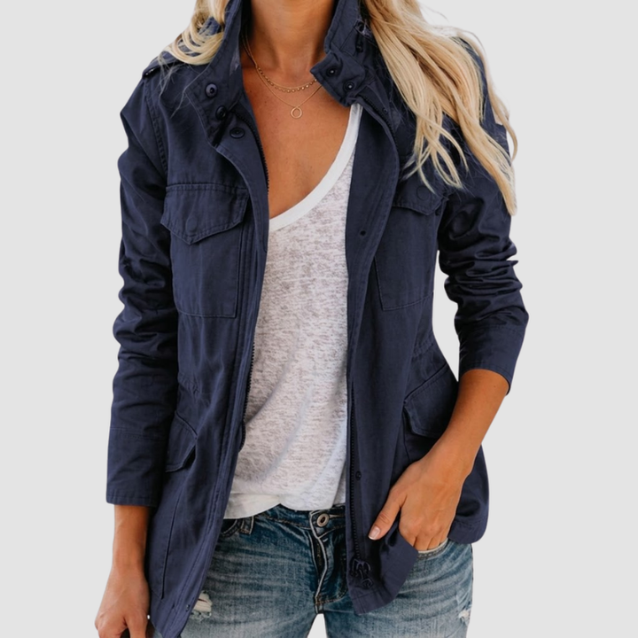 Funktionsjacke für Damen mit Reißverschluss und verstellbarer Taille