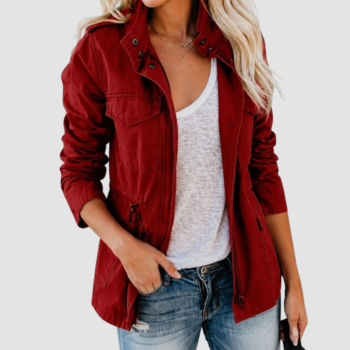 Funktionsjacke für Damen mit Reißverschluss und verstellbarer Taille
