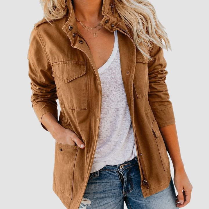 Funktionsjacke für Damen mit Reißverschluss und verstellbarer Taille