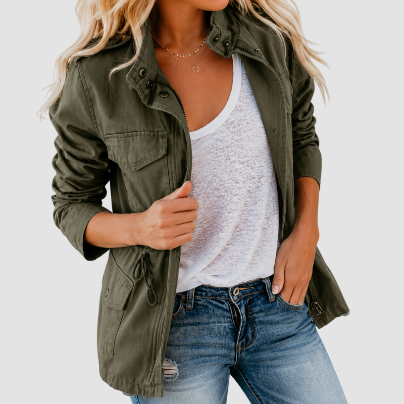 Funktionsjacke für Damen mit Reißverschluss und verstellbarer Taille
