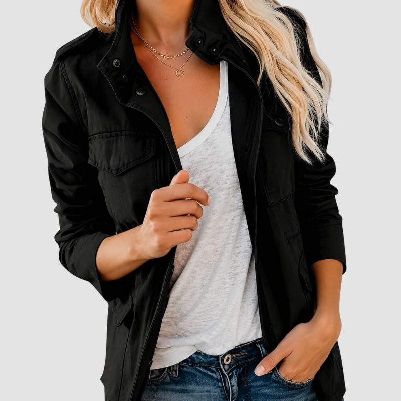 Funktionsjacke für Damen mit Reißverschluss und verstellbarer Taille