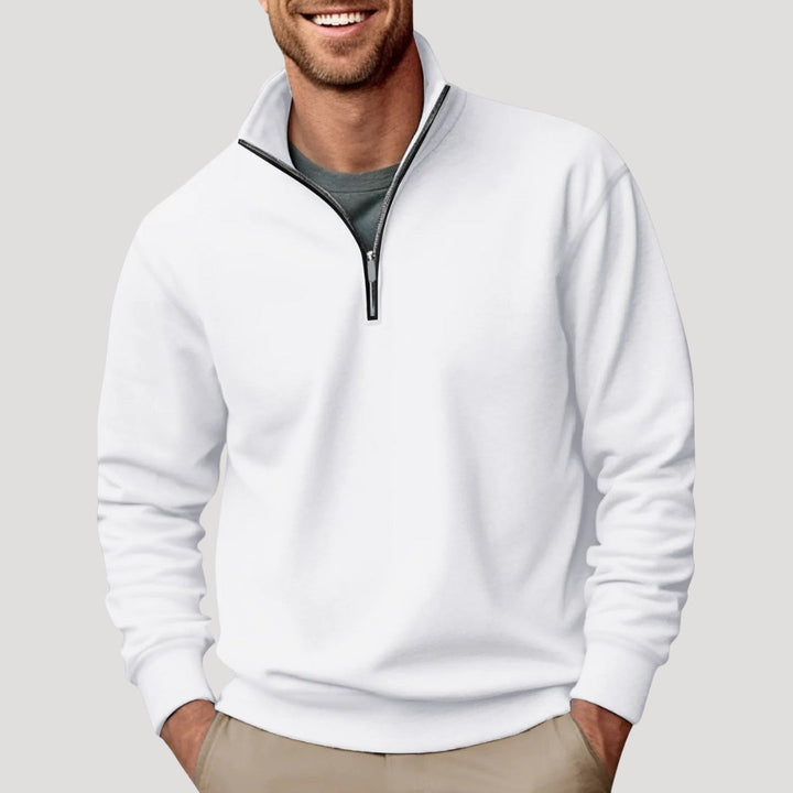 Herren Klassischer Pullover mit Viertelreißverschluss