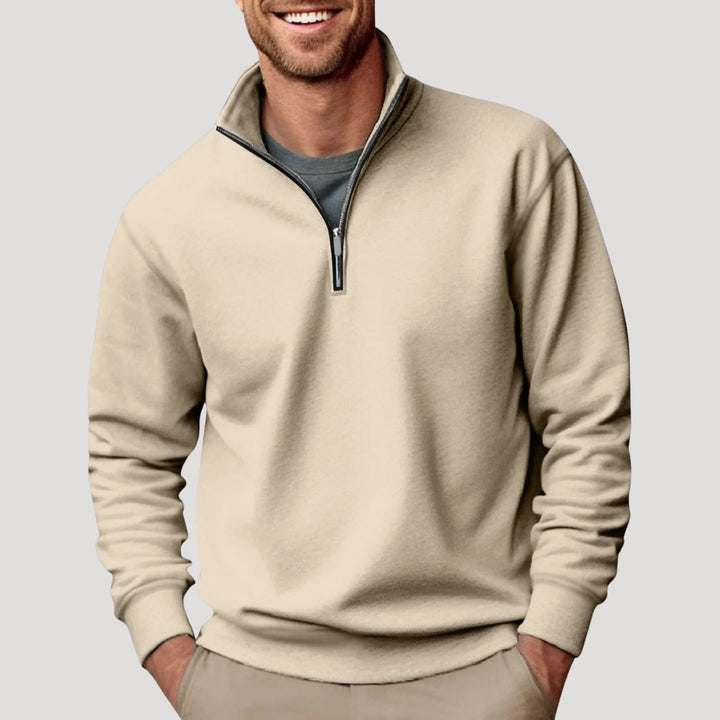 Herren Klassischer Pullover mit Viertelreißverschluss