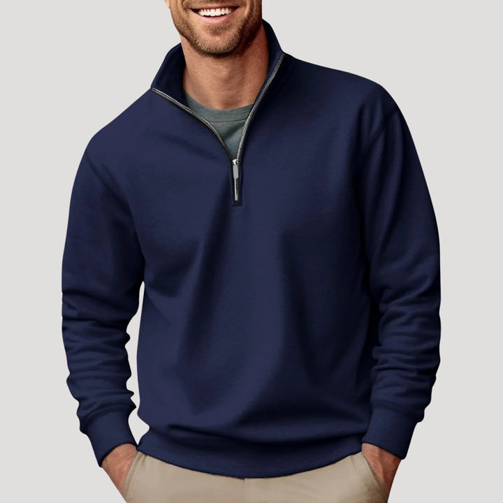 Herren Klassischer Pullover mit Viertelreißverschluss