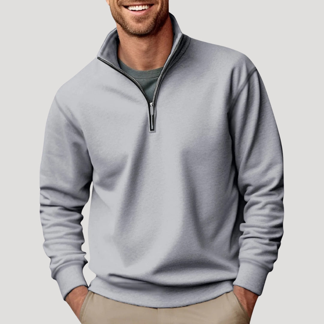 Herren Klassischer Pullover mit Viertelreißverschluss