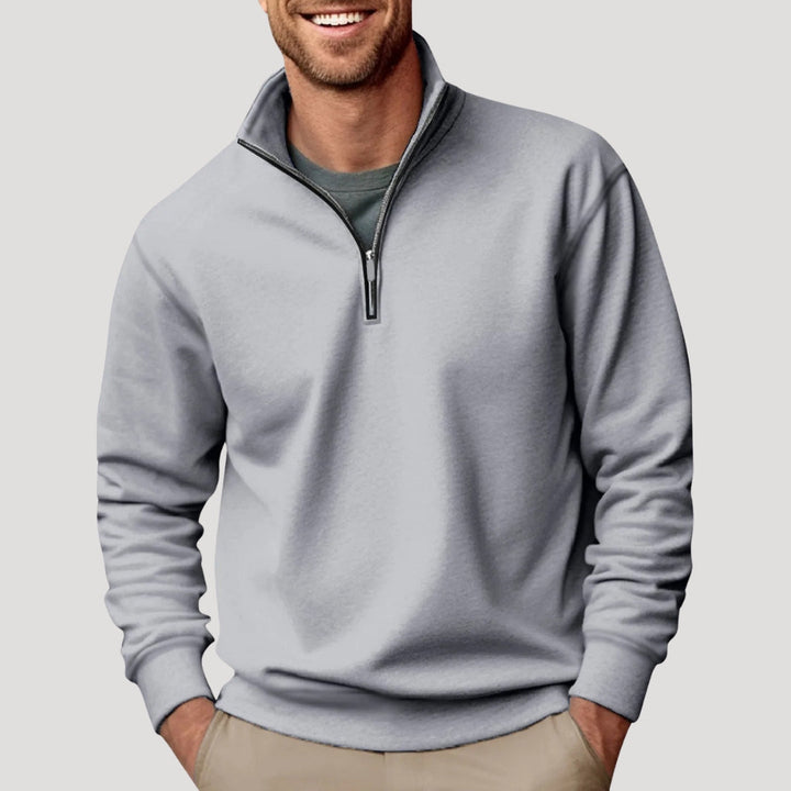Herren Klassischer Pullover mit Viertelreißverschluss