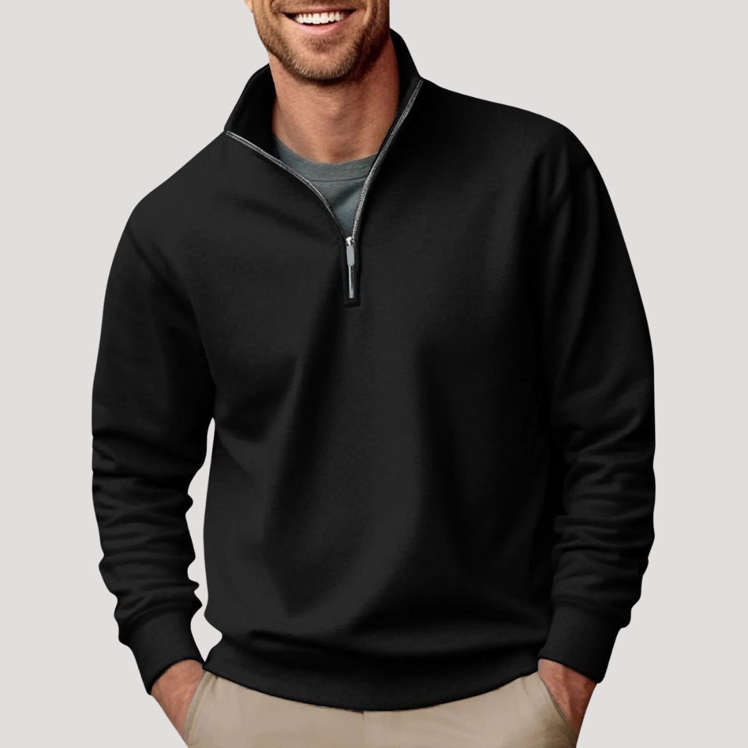Herren Klassischer Pullover mit Viertelreißverschluss
