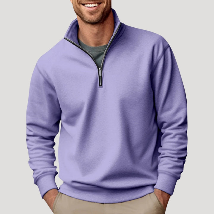 Herren Klassischer Pullover mit Viertelreißverschluss