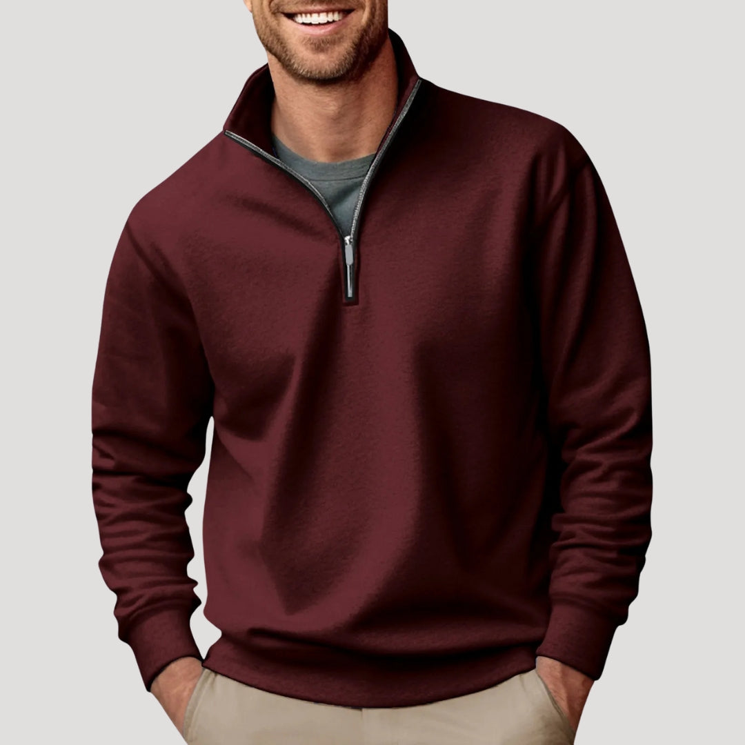 Herren Klassischer Pullover mit Viertelreißverschluss