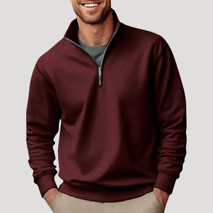 Herren Klassischer Pullover mit Viertelreißverschluss
