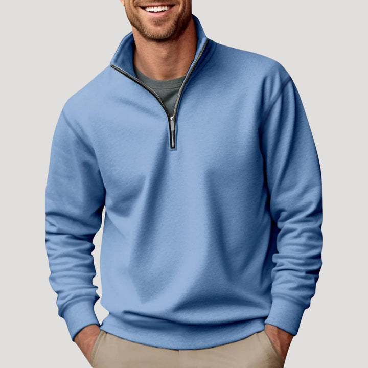 Herren Klassischer Pullover mit Viertelreißverschluss