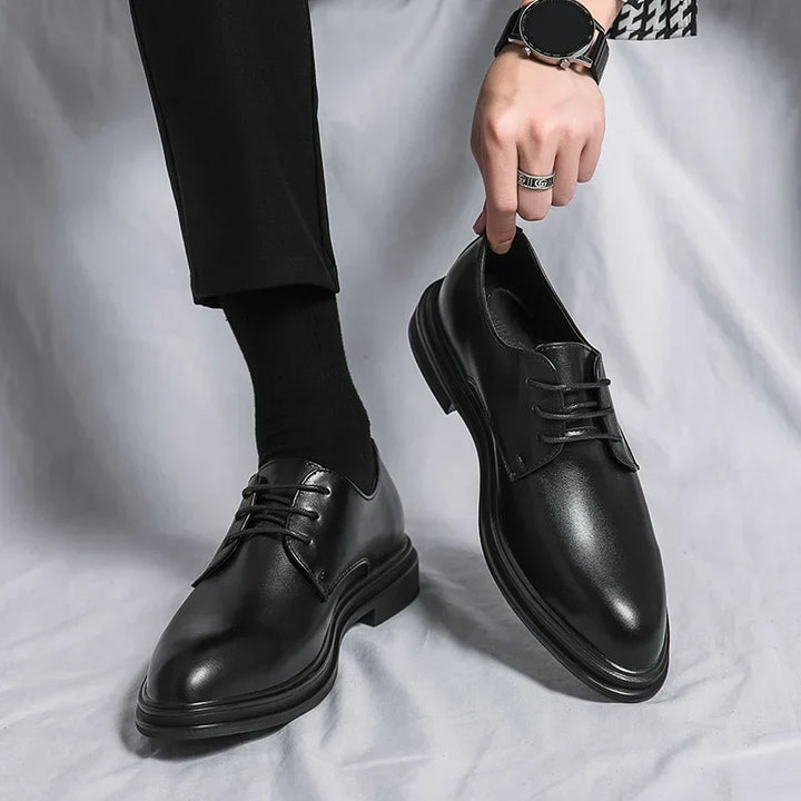 Herren Glänzende Schnür-Derby-Schuhe