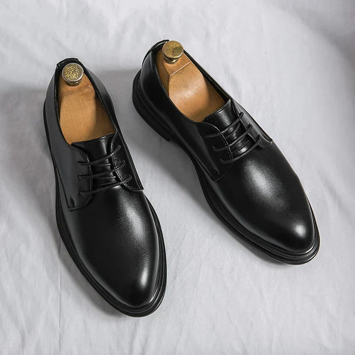 Herren Glänzende Schnür-Derby-Schuhe