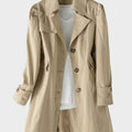 Trenchcoat Damen Mantel mit Reverskragen und Knopfleiste