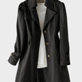 Trenchcoat Damen Mantel mit Reverskragen und Knopfleiste