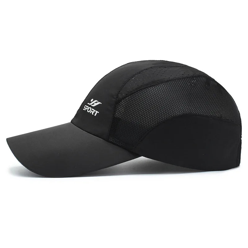 UV-Schutz Atmungsaktive Baseballkappe mit Mesh-Seiten und Schnallenverschluss