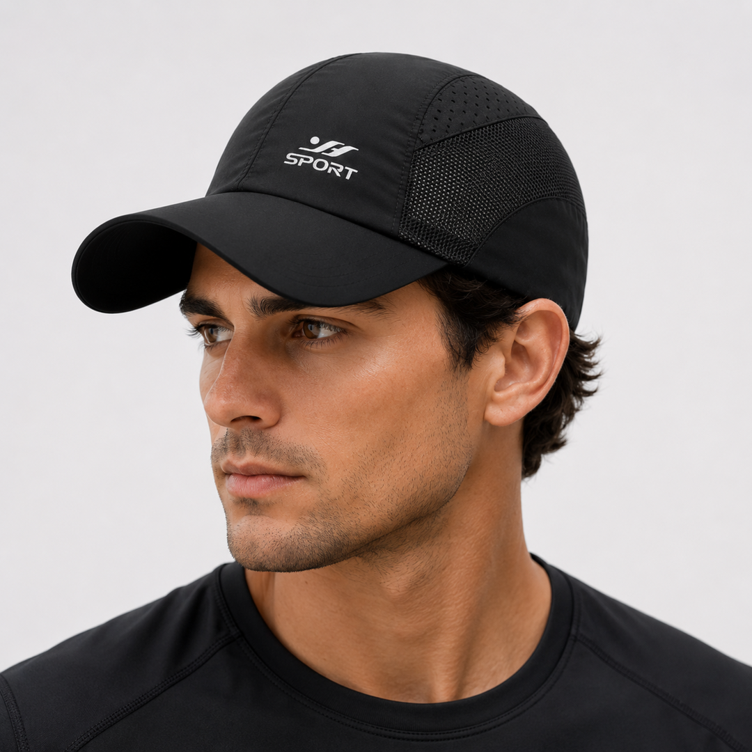 UV-Schutz Atmungsaktive Baseballkappe mit Mesh-Seiten und Schnallenverschluss