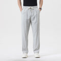 Herren lässige Leinen-Loungehose im Zen-Stil – weites Bein Yogahose atmungsaktiv Sommerhose