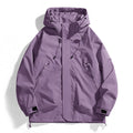 Damen wasserdichte Outdoor-Jacke mit verstellbarer Kapuze und atmungsaktiven Einsätzen