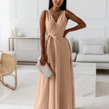 Damen Wickel Maxi Kleid für Hochzeitsgäste