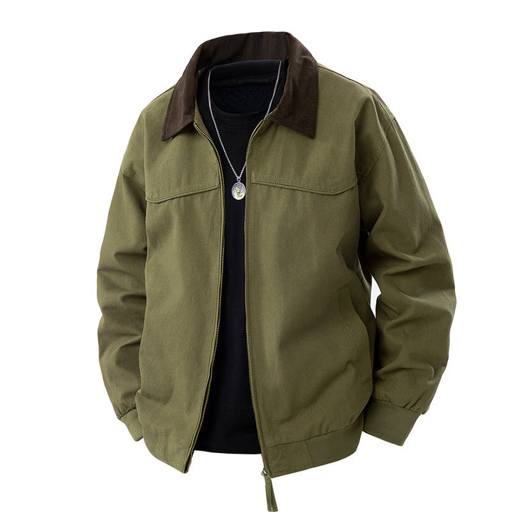 Herren leichte Utility-Jacke mit Stehkragen und praktischen Taschen