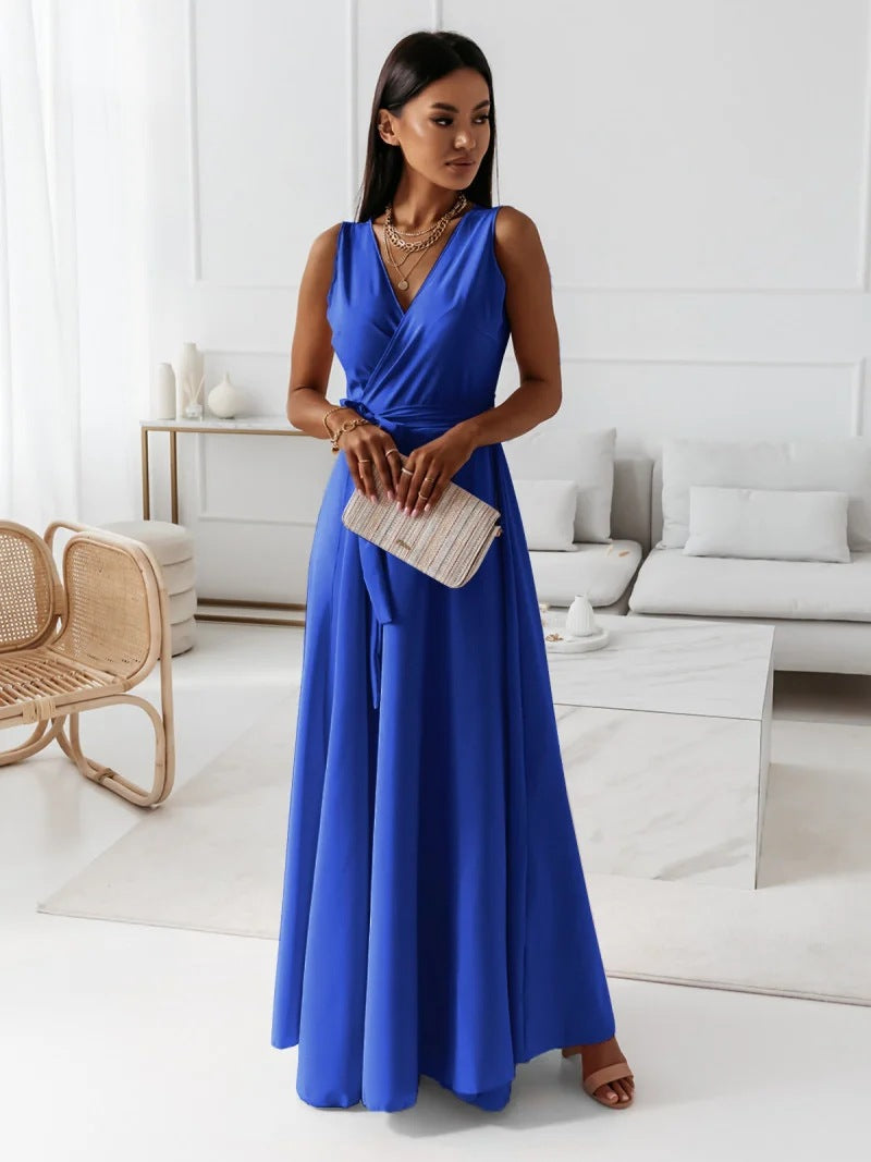 Damen Wickel Maxi Kleid für Hochzeitsgäste