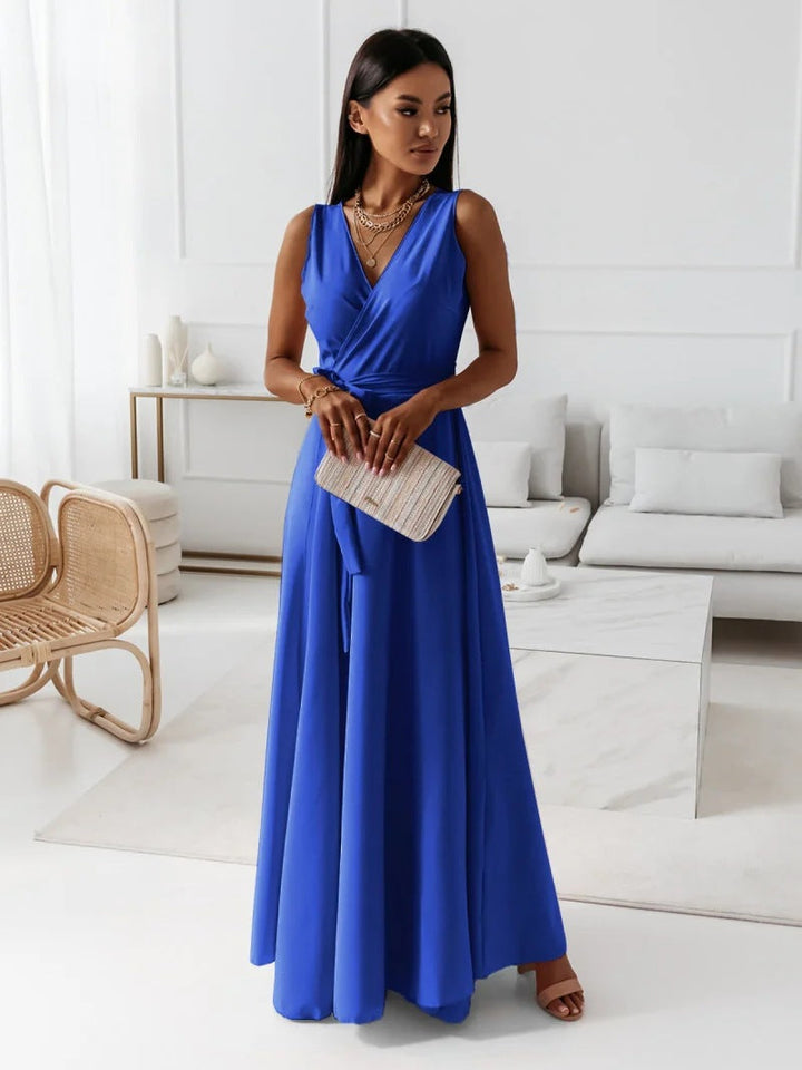 Damen Wickel Maxi Kleid für Hochzeitsgäste