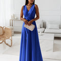 Damen Wickel Maxi Kleid für Hochzeitsgäste