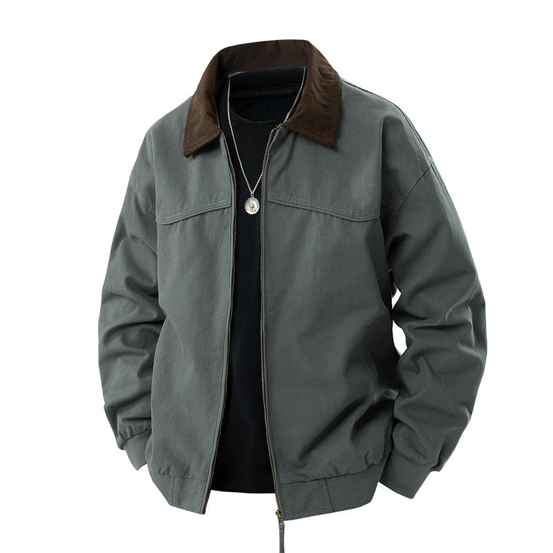 Herren leichte Utility-Jacke mit Stehkragen und praktischen Taschen