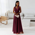Damen Wickel Maxi Kleid für Hochzeitsgäste