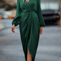 Elegantes Wickelkleid Damen Midi