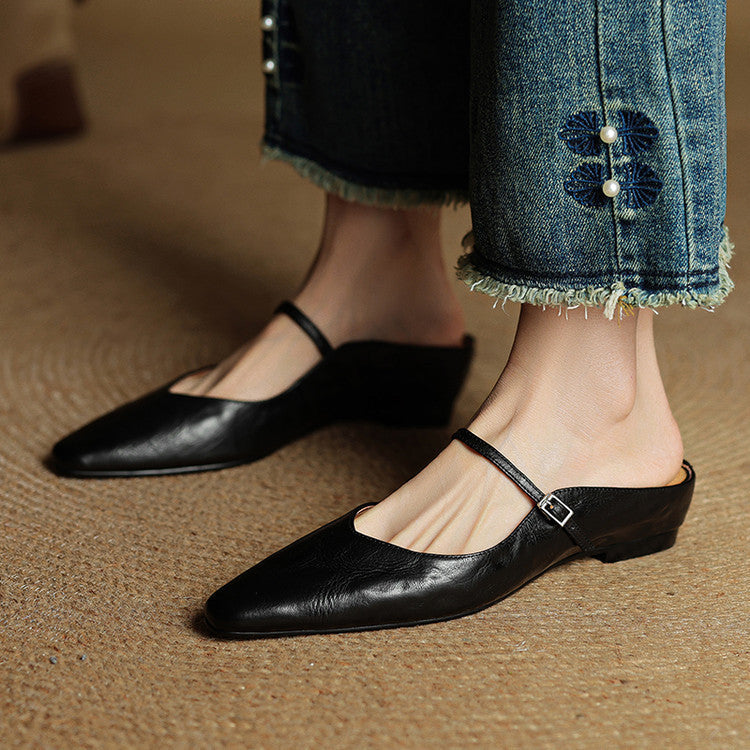 Damen Slipper aus Echtem Leder