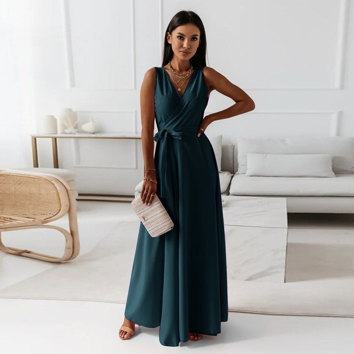 Damen Wickel Maxi Kleid für Hochzeitsgäste