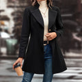 Damen eleganter Langblazer mit modernem Kragen und tailliertem Schnitt