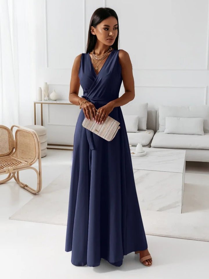 Damen Wickel Maxi Kleid für Hochzeitsgäste