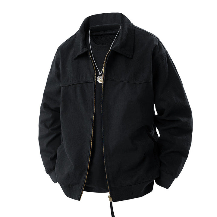 Herren leichte Utility-Jacke mit Stehkragen und praktischen Taschen