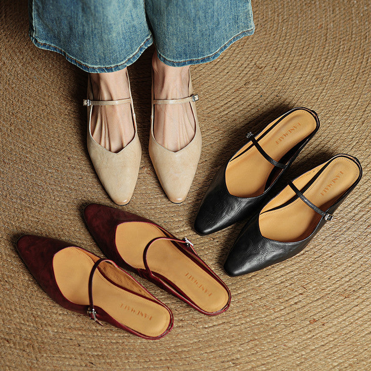 Damen Slipper aus Echtem Leder