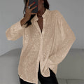 Damen Glitzernde Übergröße Bluse