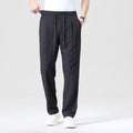 Herren lässige Leinen-Loungehose im Zen-Stil – weites Bein Yogahose atmungsaktiv Sommerhose