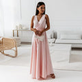 Damen Wickel Maxi Kleid für Hochzeitsgäste