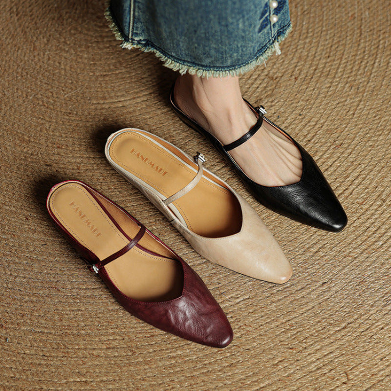 Damen Slipper aus Echtem Leder