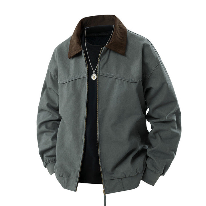 Herren leichte Utility-Jacke mit Stehkragen und praktischen Taschen